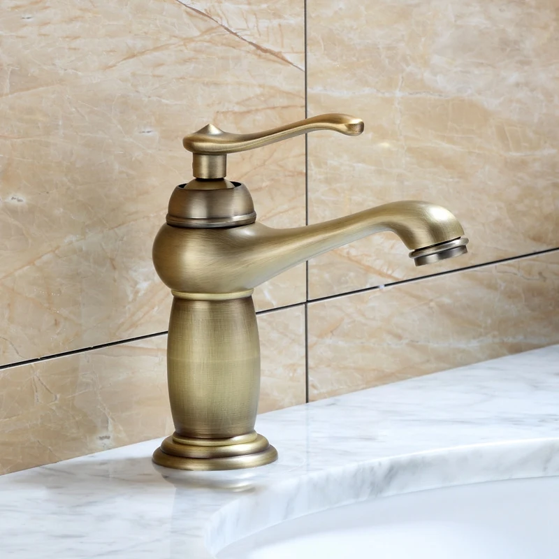 House Home Bathroom Basin Faucet Antique BrA Mixer Solid Copper Luxury Europe St - £62.42 GBP