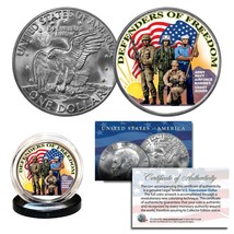 Defenders Of Freedom Flag Us Military Authentic Legal Tender Ike Eisenhower Coin - £8.25 GBP