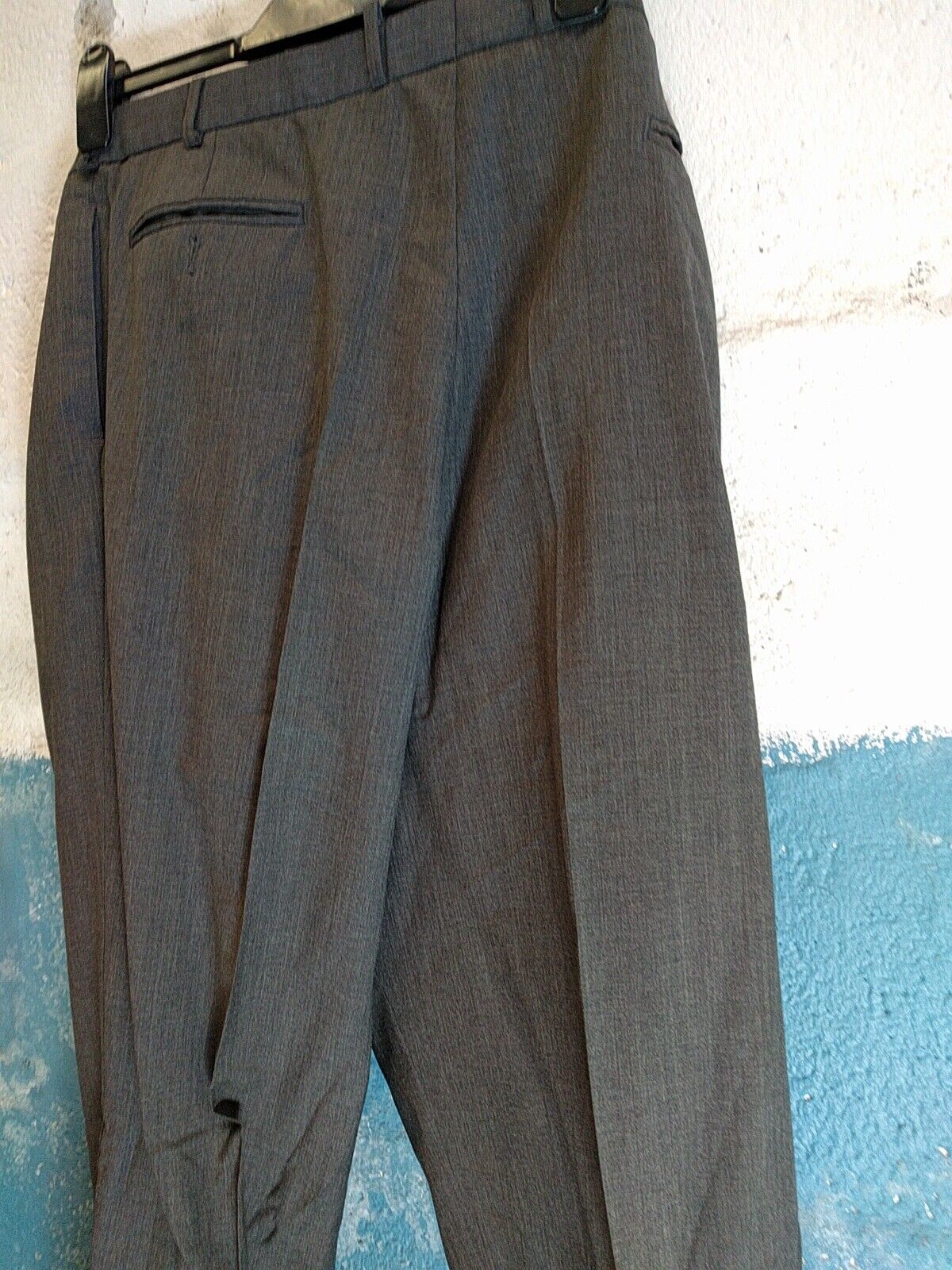 Primary image for Means Trousers - M&S Size w38/L31 Wool Grey Trousers