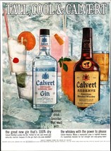 1960 Calvert gin whiskey martini ice bottles glass vintage photo print a... - £20.74 GBP