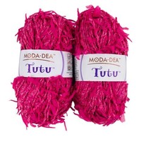 (2) Moda Dea Tutu Yarn RASPBERRY Pink *Same Dye Lot* 3.52 oz 184 yds Nylon Blend - £5.44 GBP