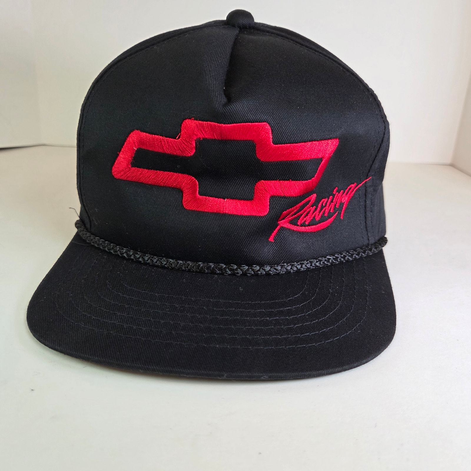 Vintage Chevrolet Racing Snapback Hat Black Red embroidery YoungAn Bangl... - $29.99