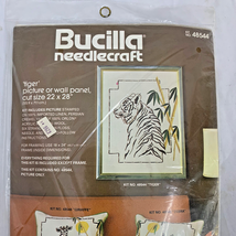 Bucilla Tiger Needlepoint 48544 Wall Picture Kit 22x28 Linen Stamped NEW Vintage - £14.90 GBP