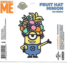 Despicable Me Fruit Hat Minion Figure Peel Off Car Sticker Decal NEW UNUSED - £2.33 GBP