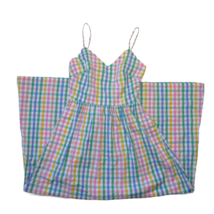 NWT J.Crew Factory V-neck Maxi in Rainbow Gingham Cotton Dress 00 - £56.14 GBP