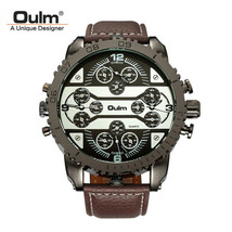 Designed by Oulm - 4 Timezones Men&#39;s Quartz Designer Watch - £23.50 GBP