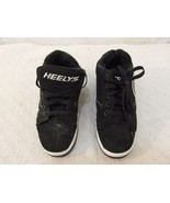 YOUTH HEELYS 2.0 BLACK WHITE LACE UP PADDED BOY&#39;S 6 ROLLER SKATING SHOES... - $25.50 CAD