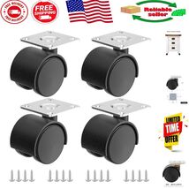 1.5 Inch Nylon Furniture Caster Wheels Set of 4 - Smooth 360° Swivel Mob... - $350.61 MXN