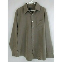 Murano Easy Care Men&#39;s Brown Striped Button Up Dress Shirt Size XL - £11.45 GBP