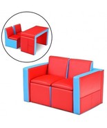 Multi-functional Kids Sofa Table Chair Set - Color: Red - €133,61 EUR