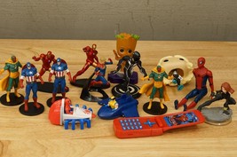 Lot Captain Marvel Comics Toy Action Figures Iron Man Captain America Spiderman - £19.89 GBP