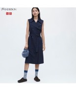UNIQLO x JW ANDERSON Linen Trench Dress NWT Navy Blue SZ Large Sleeveles... - £68.65 GBP