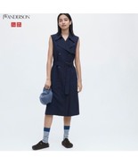 UNIQLO x JW ANDERSON Linen Trench Dress NWT Navy Blue SZ Large Sleeveles... - £65.25 GBP