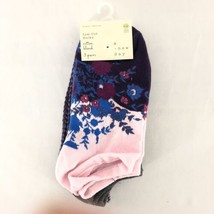 A New Day Low Cut Socks 3 Pairs Floral Textured Purple Pink Gray Size 4-10 - £3.90 GBP