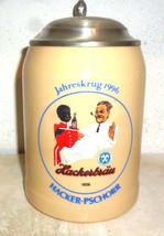 Hacker Pschorr Munich Jahreskrug 1996 lidded German Beer Stein - $14.95