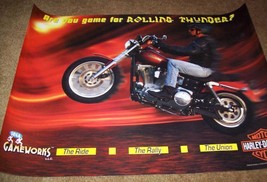 Harley Davidson Arcade POSTER 1997 Original Video Game 30 X 22 Motorcycle - £16.12 GBP