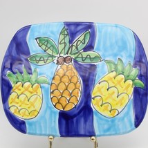 La Musa Pottery Trivet Italian Ceramic Pineapples &amp; Palm Tree Hand Paint... - £11.82 GBP