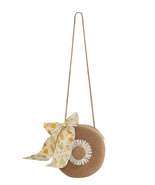 DAISY MINI STRAW CROSSBODY HANDBAG WITH REMOVEABLE BOW - $16.99