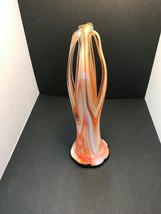 Vintage Tall Modern Contemporary Art Glass Sculpture Vase Orange White S... - $64.35