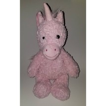 Manhattan Toy Co Pink Unicorn Plush 14&quot; Sitting Stuffed Animal Lovey Rosette - £11.83 GBP