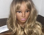 KOME Ombre Blonde Wigs with Bangs,Blonde Highlight Long Wavy 24” Excelle... - $19.99