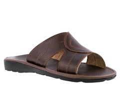 Mens Sandals Authentic Mexican Huaraches Slides Slip On Real Leather Brown #133 - £31.56 GBP