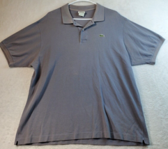 Lacoste Polo Shirt Mens Size XL Gray 100% Cotton Short Sleeve Logo Slit Collared - £20.31 GBP