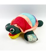 Vintage Embrace Nylon Plush Turtle Puppet  Roll Tongue Squeaky Orange Gr... - $41.11 CAD