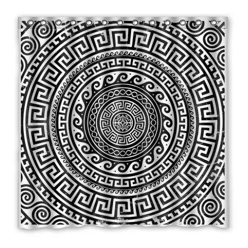 New!!! A Greek key Pattern Custom Waterproof Polyester Shower Curtain 4 Size Item image 4