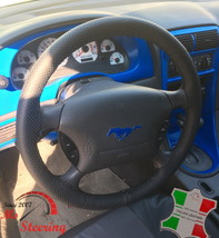 Perforated Leather Steering Wheel Cover For Lamborghini Gallardo Spyder Black S - £39.39 GBP