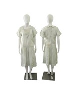Vintage 1920-30 Linen Drop Waist Saylor Light Green Dress XS - $2,234.91 MXN