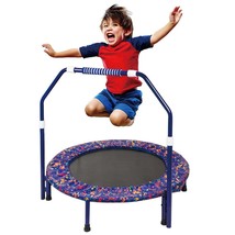 36-Inch Kids Trampoline With Foldable Bungee Rebounder Adjustable Handra... - £96.31 GBP
