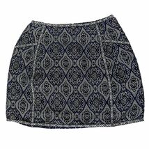 Alya Womens A Line Skirt Size Small Lined Black Blue White Geometric Bac... - $15.25