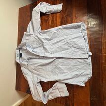 Fairline Mens Medium Light Blue Geometric Micro Print Cotton Button Down... - $10.89