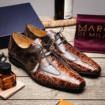 Anzio Genuine Alligator and Classic Calfskin Dress Oxford Shoes Rustic Orix image 8