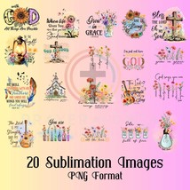 Christian Sublimation PNG Bundle – 20 Faith Designs for Mugs, Shirts, Pi... - $3.50