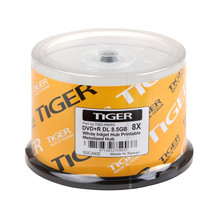 100-PK TIGER Brand 8X White Inkjet Hub Printable DVD+R Dual Layer DL Dis... - $101.99