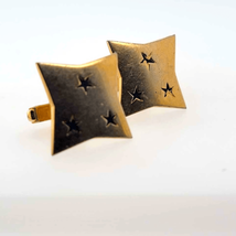 Vintage Anson Goldtone star cut out cufflinks - £16.85 GBP