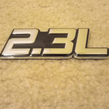 One 2.3L Litre Emblem / Badge Chrome and Black 3 7/8&quot; X 1 1/2&quot; Metal Alloy - $14.95