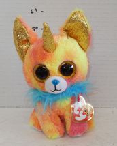 TY Silk Beanie Baby Babies Yips Unicorn Chihuahua 6" Plush Stuffed Anima... - $9.85