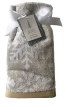 Winter Dreams Snowflake Christmas Tree Fingertip Towels Set of 2 Gray Be... - £28.22 GBP