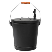 Fireplace Metal Hot Ash Covered Fireproof Bucket With Lid Wood Burning Stoves - £38.96 GBP