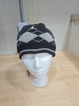 Vintage Air Jordan Beanie Cap Argyle Jumpman Black/Gray Diamond Knit Hat - $16.70