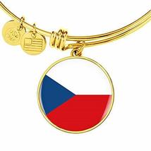 Unique Gifts Store Czech Flag - 18k Gold Finished Bangle Bracelet - $59.95
