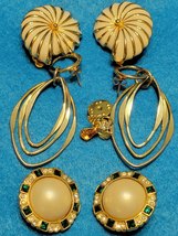 Fashion Jewelry Earing Group.(3pairs)+ pin.C.1985 - £14.12 GBP