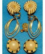 Fashion Jewelry Earing Group.(3pairs)+ pin.C.1985 - £14.22 GBP