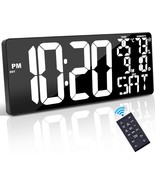 Reloj De Pared Digital Grande 18 Con Control Remoto Reloj Digital Con Pa... - $86.90 CAD