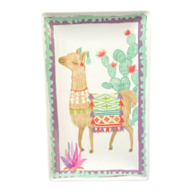 Llama Cactus Melamine Heavy Plastic Colorful Plate 7.75 x 4.75&quot; - $4.99