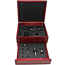 Corkscrew Wine Opener and Accessories Set Glass Charms Wood Box Stopper Pourer - £31.63 GBP