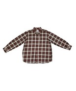 Carhartt Flannel Shirt Mens 2XL Relaxed Fit Brown Black Plaid Button Down - £12.63 GBP